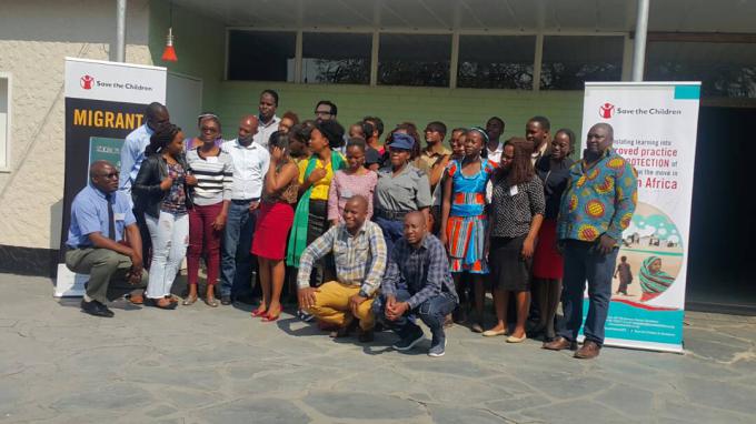 Participants of the Children on the Move learning event held in Beitbridge, Zimbabwe