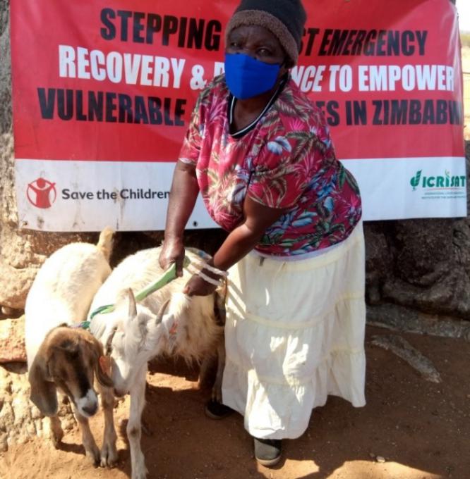 SUPER-EVC project beneficiary receives two goats 